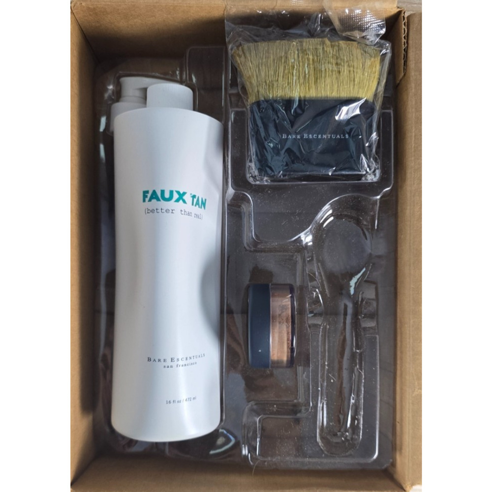 Bare Escentuals Faux Tan Body Sunless‎ Body Tanner 16 oz + Powder + Body Brush